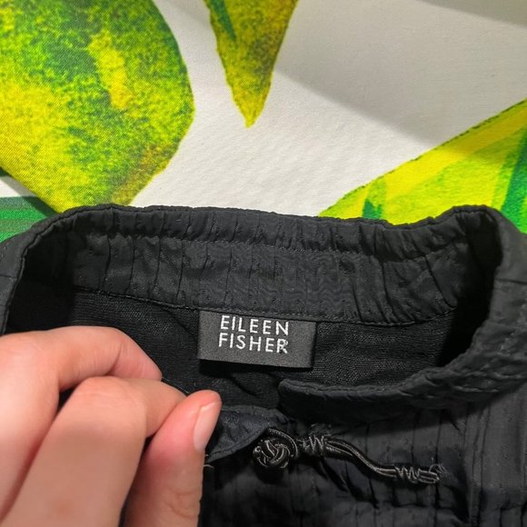 EILEEN Fisher Women's Small Black Silk Toggle Dinner Fall Autumn Goth Jacket - Picture 9 of 14